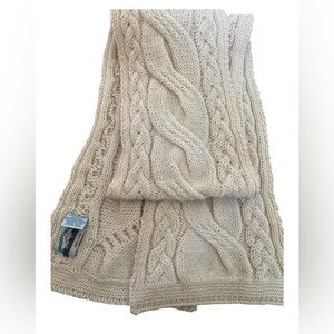 Aran Sweater Market Wool Cashmere Cable Scarf Thick NWOT